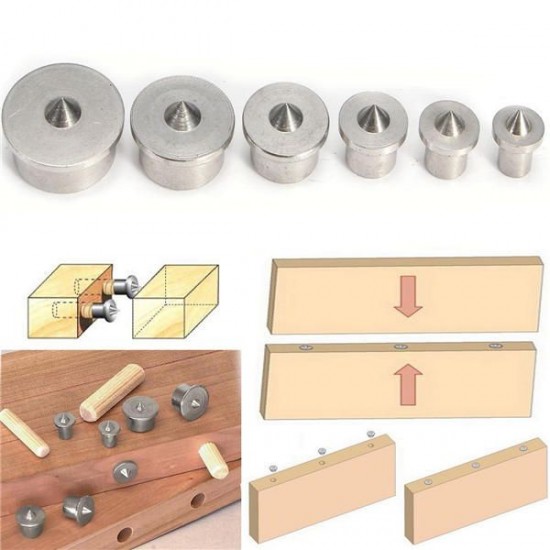 6pcs Dowel Drill Centre Points Pin Wood 4-12mm Dowel Tenon Center For Drill Hole 6pcs Dowel Drill Centre Points Pin Wood 4-12mm Dowel Tenon Center For Drill Hole