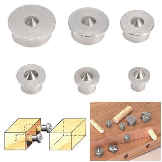6pcs Dowel Drill Centre Points Pin Wood 4-12mm Dowel Tenon Center For Drill Hole