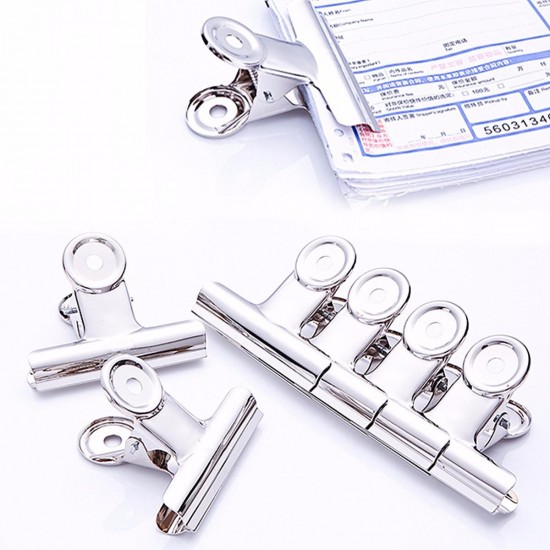 6pcs Stainless Steel Silver Bulldog Clips Money Letter Binder Paper File Clamps