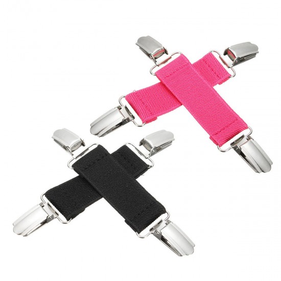 70x25mm Stretchable Fixed Clamp Clip Extender Webbing Alloy for Pants Bed Sheet