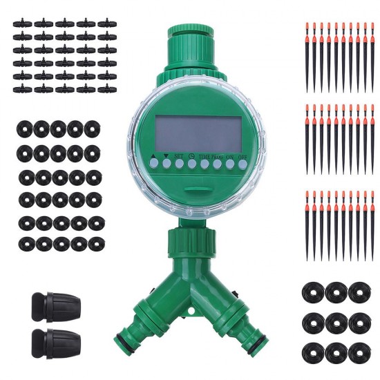 72Pcs/Set 30M Hose Water Controller Timer LCD Display Adjustable Drippers DIY Micro Drip Misting Irrigation System Automatic Garden Watering Kits 72Pcs/Set 30M Hose Water Controller Timer LCD Display Adjustable Drippers DIY Micro Drip Misting Irrigation System Automatic Garden Watering Kits