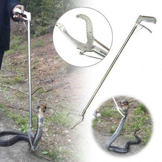 75/100cm Reptile Lizards Snake Tong Stick Herp Grabber Reacher Handing Tool Heavy Duty