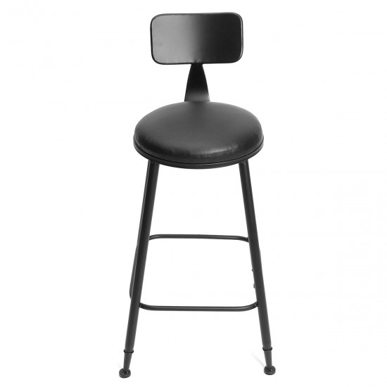 75/65/45cm Industrial Rustic Retro Metal Bar Stool Leather Back Counter Chair Decorations