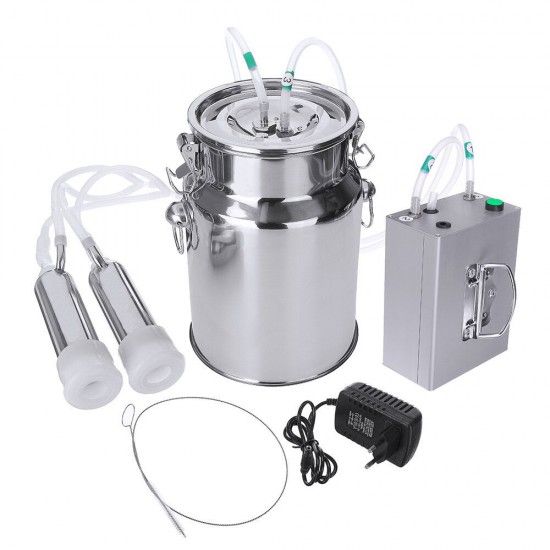 7L Electric Milking Machine Vacuum Pump Cow Goat Automatically Milker Device