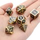 7Pcs Gold Dice Zinc Alloy Metal Polyhedral Role Multi-sided D4-D20 with Bags 7Pcs Gold Dice Zinc Alloy Metal Polyhedral Role Multi-sided D4-D20 with Bags