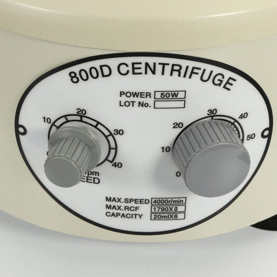 800D Desktop Lab Lower-speed Centrifugal Machine 4000Rpm With 20ml x 6 Capacity 800D Desktop Lab Lower-speed Centrifugal Machine 4000Rpm With 20ml x 6 Capacity