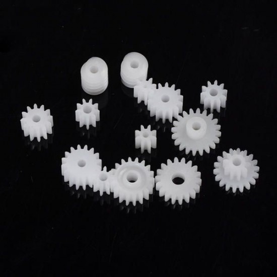 80pcs Plastic Gear Motor Gear DIY Gear Box Robot Model Single Double Layer Crown Gear Spindle Set