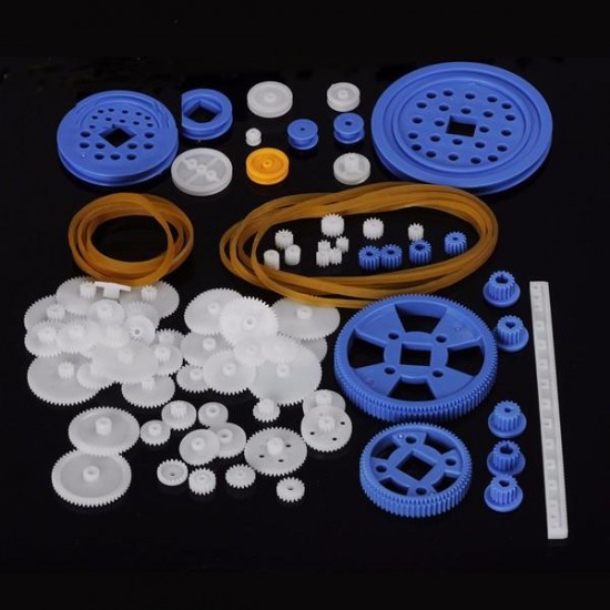 80pcs Plastic Gear Motor Gear DIY Gear Box Robot Model Single Double Layer Crown Gear Spindle Set