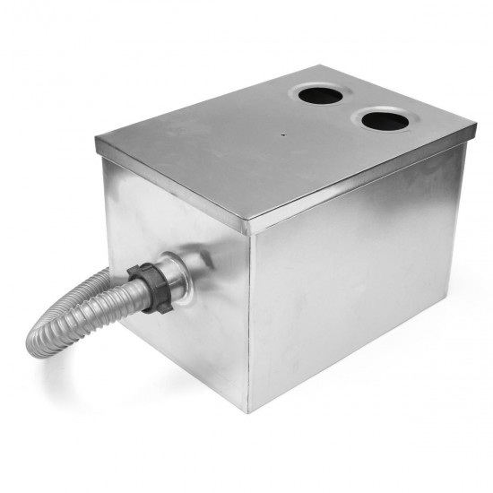 8LB 5GPM Gallons Per Minute Grease Trap Interceptor Stainless Steel 35x 25x25cm