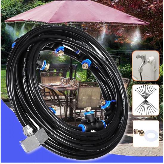 8M Outdoor Mist Coolant System Water Sprinkler Garden Patio Mister Cooling Spray Kits