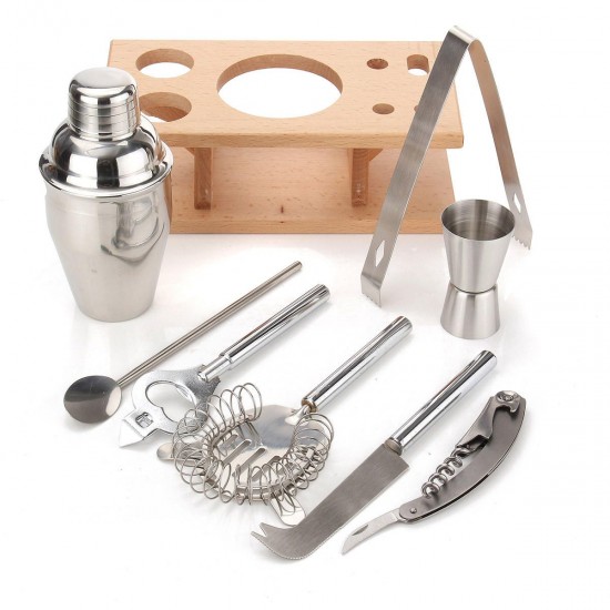 8Pcs 250mL Stainless Steel Cocktail Shaker Mixer Drink Bartender Bar Tools Maker Set Kit