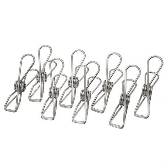 8Pcs Big Size Clothes Metal Wire Clips 8.5cm Hanger Pegs for Socks Underwear Towel Sheet