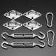 8Pcs Stainless Steel Outdoor Sun Sail Shade Canopy DIY Fixing Fittings Hardware Accessory Tools Kit