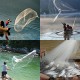 8ft Quick Throw Cast Net Monofilament Fishing Live Bait Net With Sinkers 8ft Quick Throw Cast Net Monofilament Fishing Live Bait Net With Sinkers