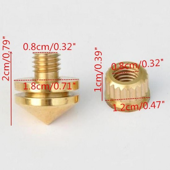 8pcs HIFI M8 Copper Speaker Suspension Spikes Isolation Stands Feet Pads Base 8pcs HIFI M8 Copper Speaker Suspension Spikes Isolation Stands Feet Pads Base