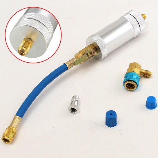 A/C Oil & Dye Injector+Low R12 R134A Quick Coupler Adapter Kit A/C Oil & Dye Injector+Low R12 R134A Quick Coupler Adapter Kit