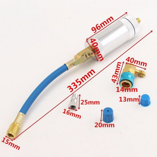 A/C Oil & Dye Injector+Low R12 R134A Quick Coupler Adapter Kit