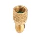 A/C R134a Brass Adapter Fitting 1/4 Inch Male To 1/2 Inch Female with Valve Core