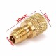 A/C R134a Brass Adapter Fitting 1/4 Inch Male To 1/2 Inch Female with Valve Core A/C R134a Brass Adapter Fitting 1/4 Inch Male To 1/2 Inch Female with Valve Core