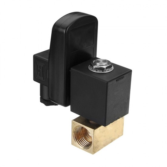 AC220V 1/2'' Brass Electric Solenoid Automatic Timer Air Compressor Cold Dryer Drain Water Valve