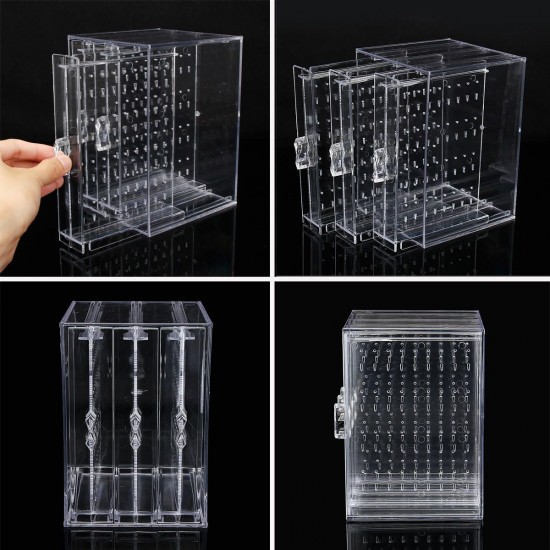 Acrylic Earring Ear Studs Storage Box Jewelry Display Stand Necklace Holder Rack Organizer