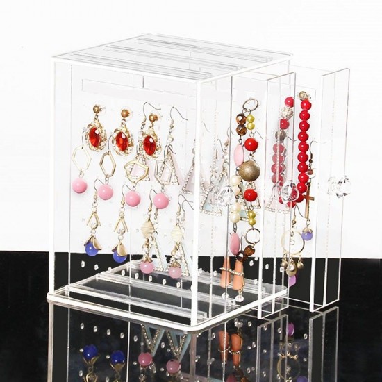 Acrylic Earring Ear Studs Storage Box Jewelry Display Stand Necklace Holder Rack Organizer Acrylic Earring Ear Studs Storage Box Jewelry Display Stand Necklace Holder Rack Organizer