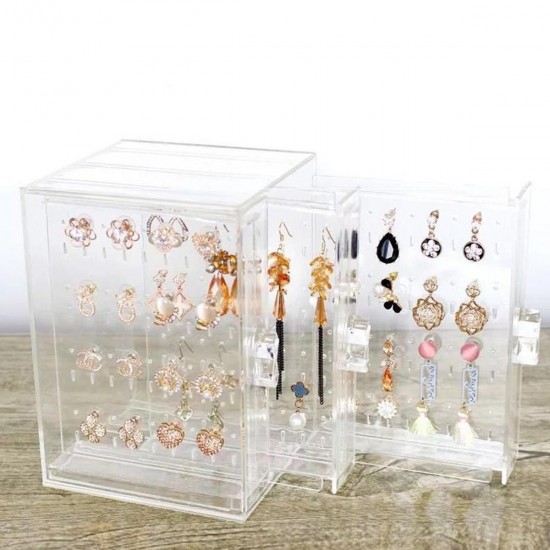 Acrylic Earring Ear Studs Storage Box Jewelry Display Stand Necklace Holder Rack Organizer Acrylic Earring Ear Studs Storage Box Jewelry Display Stand Necklace Holder Rack Organizer