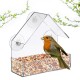 Acrylic Transparent Bird Squirrel Feeder Tray Birdhouse Window Suction Cup Mount