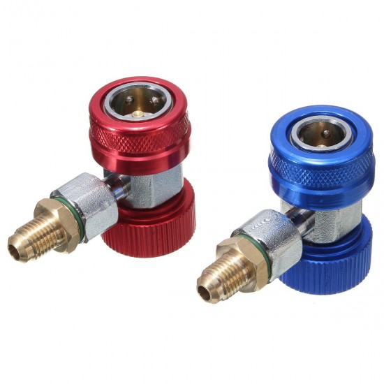Adapter R134A Quick Coupler 90° Low & High Side AC Manifold Extractor Valve Core Adapter R134A Quick Coupler 90° Low & High Side AC Manifold Extractor Valve Core