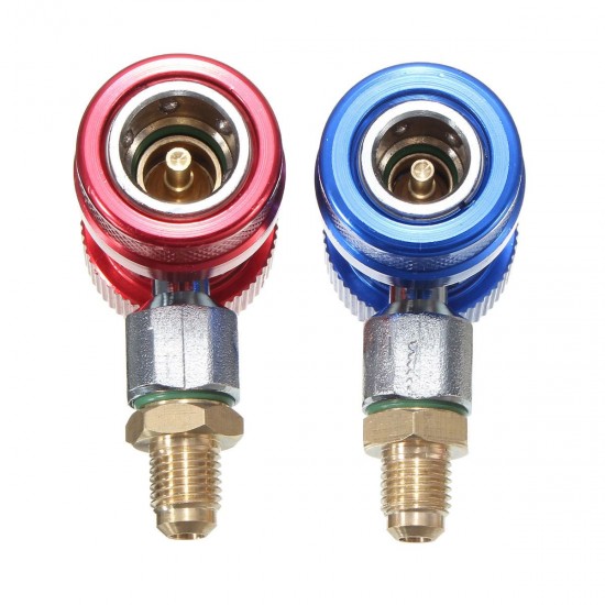 Adapter R134A Quick Coupler 90° Low & High Side AC Manifold Extractor Valve Core Adapter R134A Quick Coupler 90° Low & High Side AC Manifold Extractor Valve Core