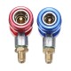 Adapter R134A Quick Coupler 90° Low & High Side AC Manifold Extractor Valve Core Adapter R134A Quick Coupler 90° Low & High Side AC Manifold Extractor Valve Core