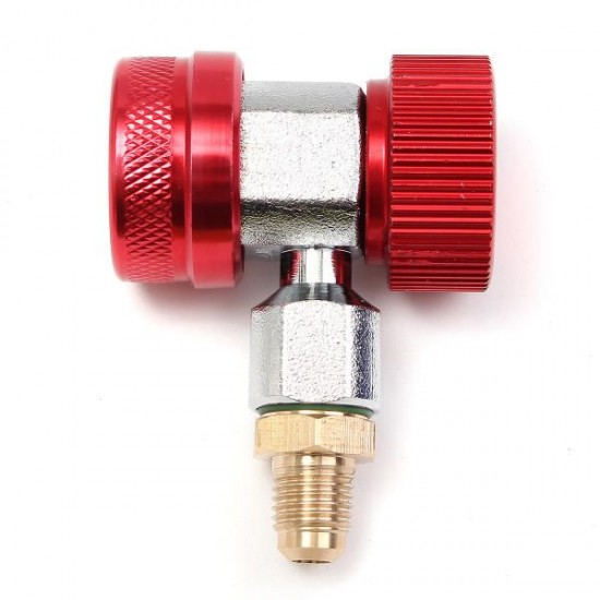 Adapter R134A Quick Coupler 90° Low & High Side AC Manifold Extractor Valve Core Adapter R134A Quick Coupler 90° Low & High Side AC Manifold Extractor Valve Core