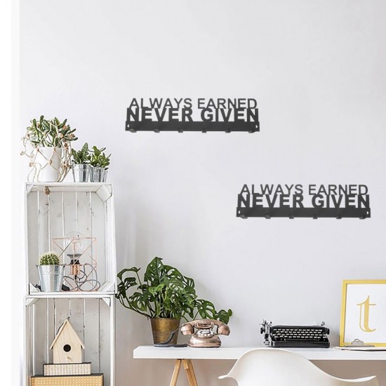 Always Earned Never Given Medal Hanger Sport Iron Metal Display Rack Holder Decorations Always Earned Never Given Medal Hanger Sport Iron Metal Display Rack Holder Decorations