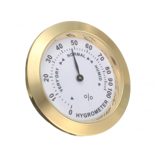 Analog Hygrometer Cigar Humidity Calibration Gauge With Glass Lens for Humidors