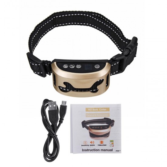 Anti Bark Control Collar 7 Gears Sensitivity Waterproof USB Rechargeable LCD Anti Bark Control Collar 7 Gears Sensitivity Waterproof USB Rechargeable LCD