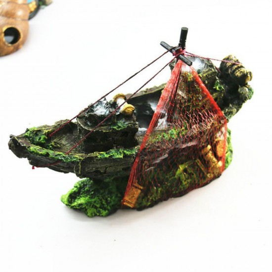 Aquarium Ornament Wreck Sailing Boats Sunk Ship Destroyer Fish Tank Cave Decor Model Aquarium Ornament Wreck Sailing Boats Sunk Ship Destroyer Fish Tank Cave Decor Model