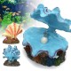 Aquarium Shell Pearl Shape Air Stone Bubbler Bubbling Decorations Fish Tank Sea Shell Ornament