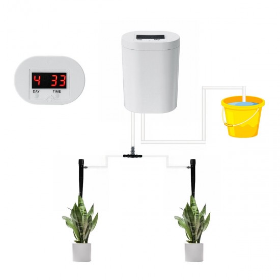 Automatic Drip/Sprinkle Irrigation System Kit Watering Timer Rechargable Battery