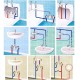 Automatic Thermostatic Valve Mixing Hot Cold Water Temperature with Tape