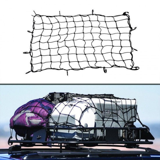Black Adjustable Hooks Elastic Storage Car Trailer Roof Rack Boot Luggage Bungee Elastic Cargo Net Black Adjustable Hooks Elastic Storage Car Trailer Roof Rack Boot Luggage Bungee Elastic Cargo Net