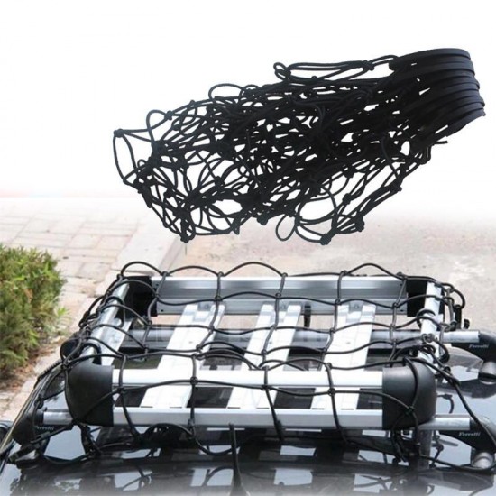 Black Adjustable Hooks Elastic Storage Car Trailer Roof Rack Boot Luggage Bungee Elastic Cargo Net