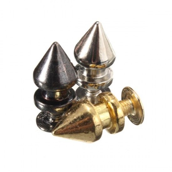 Black/Silver/Gold Iron Tree Spike Studs DIY Screw Rivets Metal Leather Craft DIY Jewelry 13*8mm