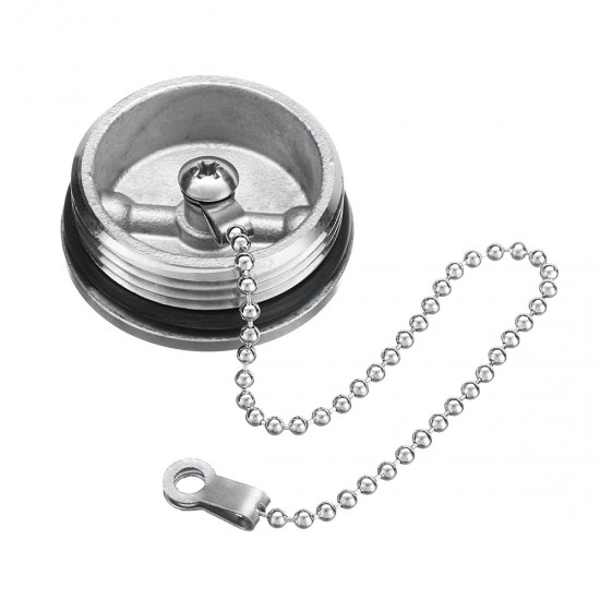 Boat Deck Fill Oil Filler Replacement Cap with Chain Stainless Steel Fuel Water Gas
