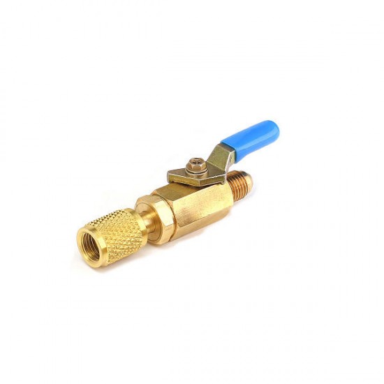 Brass Straight Ball Valves 1/4Inch SAE 800PSI Fittings For AC Hoses R410a