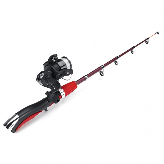 Carbon Fiber Telescopic Fishing Rod & Spinning Reel Combo Kit with Fishing Line Carbon Fiber Telescopic Fishing Rod & Spinning Reel Combo Kit with Fishing Line