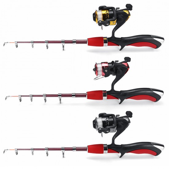 Carbon Fiber Telescopic Fishing Rod & Spinning Reel Combo Kit with Fishing Line Carbon Fiber Telescopic Fishing Rod & Spinning Reel Combo Kit with Fishing Line