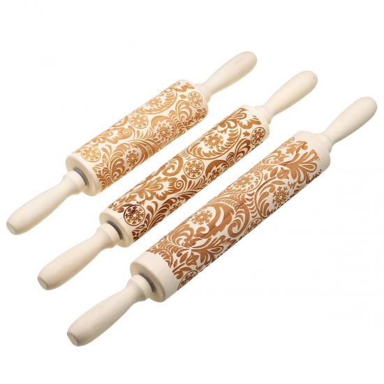 Christmas 3D Flower Wood Rolling Pin Embossing Baking Cookie Biscuit Fondant DIY Baking Tools Christmas 3D Flower Wood Rolling Pin Embossing Baking Cookie Biscuit Fondant DIY Baking Tools