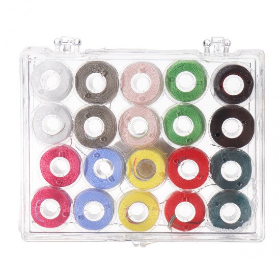 Clear Plastic Bobbins With 20pcs Sewing Machine Spools Yarn Thread Storage Box Clear Plastic Bobbins With 20pcs Sewing Machine Spools Yarn Thread Storage Box
