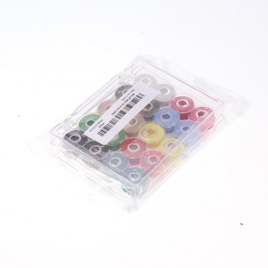 Clear Plastic Bobbins With 20pcs Sewing Machine Spools Yarn Thread Storage Box