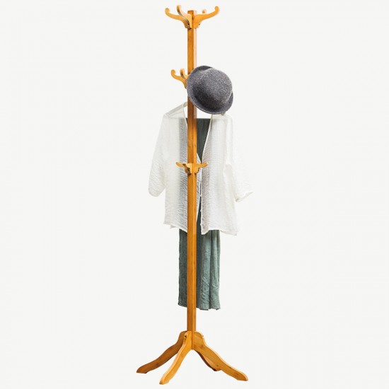 Coat Rack Stand 12 Hooks Cloth Hat Bamboo Hanger Storage Coat Rack Stand 12 Hooks Cloth Hat Bamboo Hanger Storage